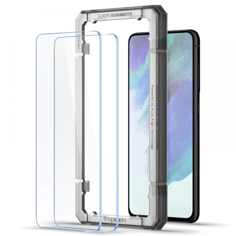Spigen AlignMaster GLAS.tR karkaistu lasi Samsung Galaxy S21 FE -puhelimelle (2 kpl)