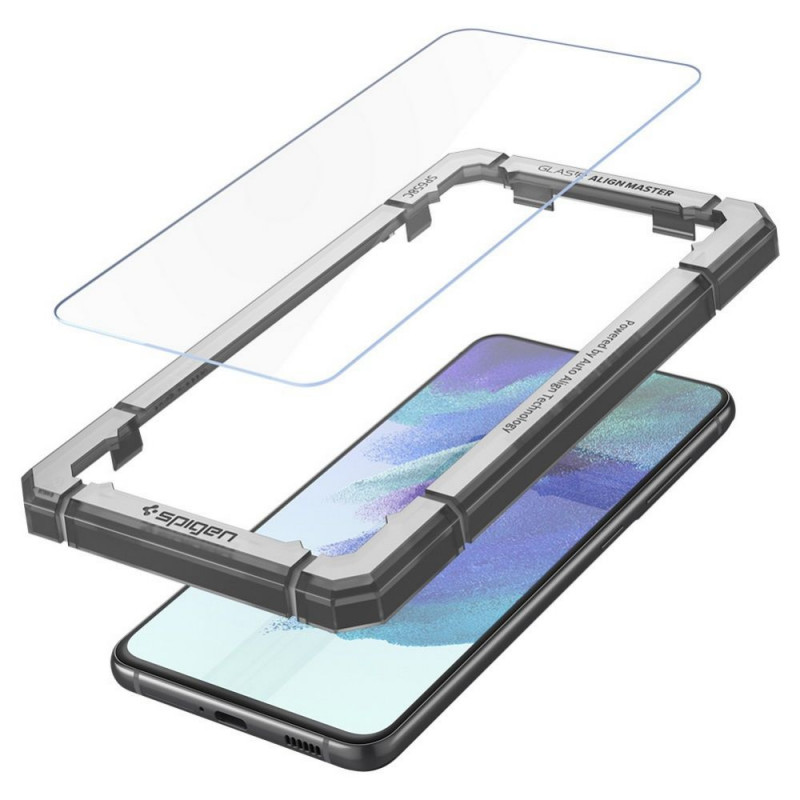 Spigen AlignMaster GLAS.tR karkaistu lasi Samsung Galaxy S21 FE -puhelimelle (2 kpl)