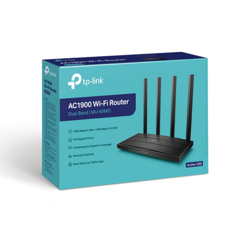 TP-Link Archer C80 AC1900 kaksitaajuinen langaton reititin (V2.4)