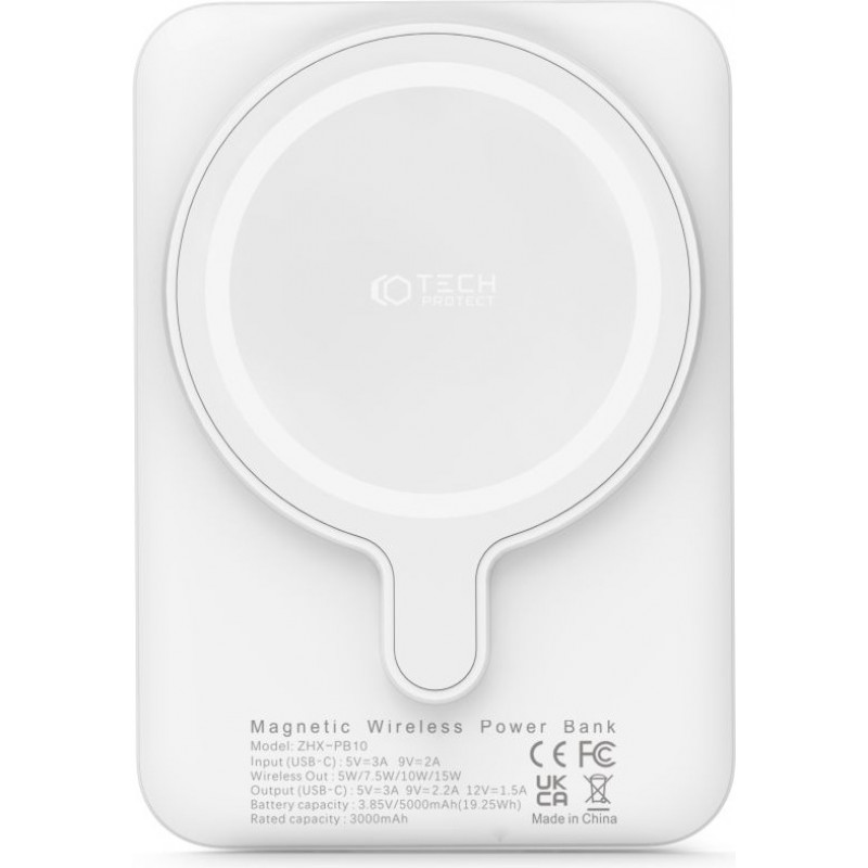 Tech-Protect PB10 LifeMag MagSafe varavirtalähde 5000 mAh 15 W (THP1282WHT), valkoinen