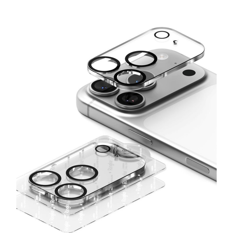 Ringke Camera Full Cover Apple iPhone 18 Pro Max -kameran linssinsuojus, 9H karkaistu lasi, musta (2 kpl)
