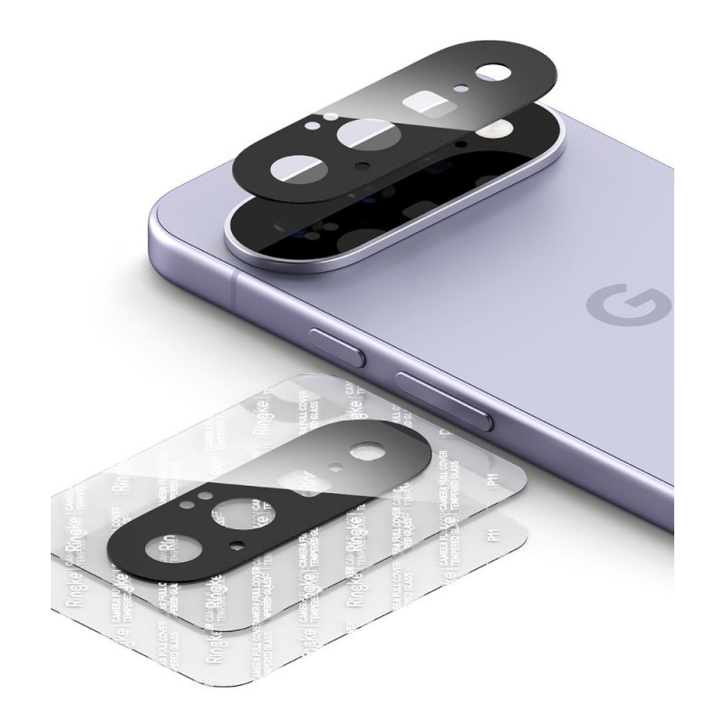 Ringke Camera Full Cover Google Pixel 11 -kameran linssinsuoja, 9H karkaistu lasi, musta (2 kpl)