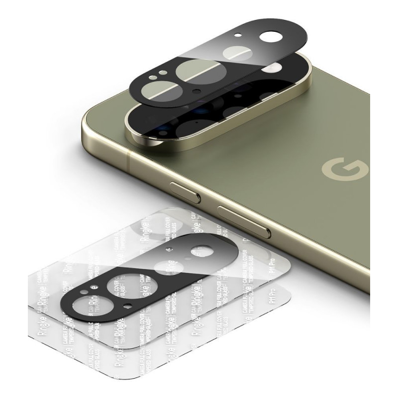 Ringke Camera Full Cover Google Pixel 11 Pro -kameran linssinsuoja, karkaistu lasi, musta (2 kpl)