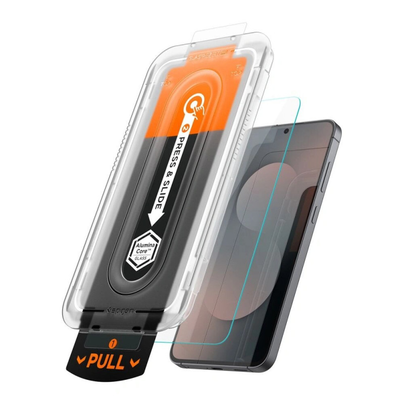 Spigen Glas.tR EZ Fit Pro karkaistu lasi Samsung Galaxy S25 FE -puhelimeen, kirkas (2 kpl)