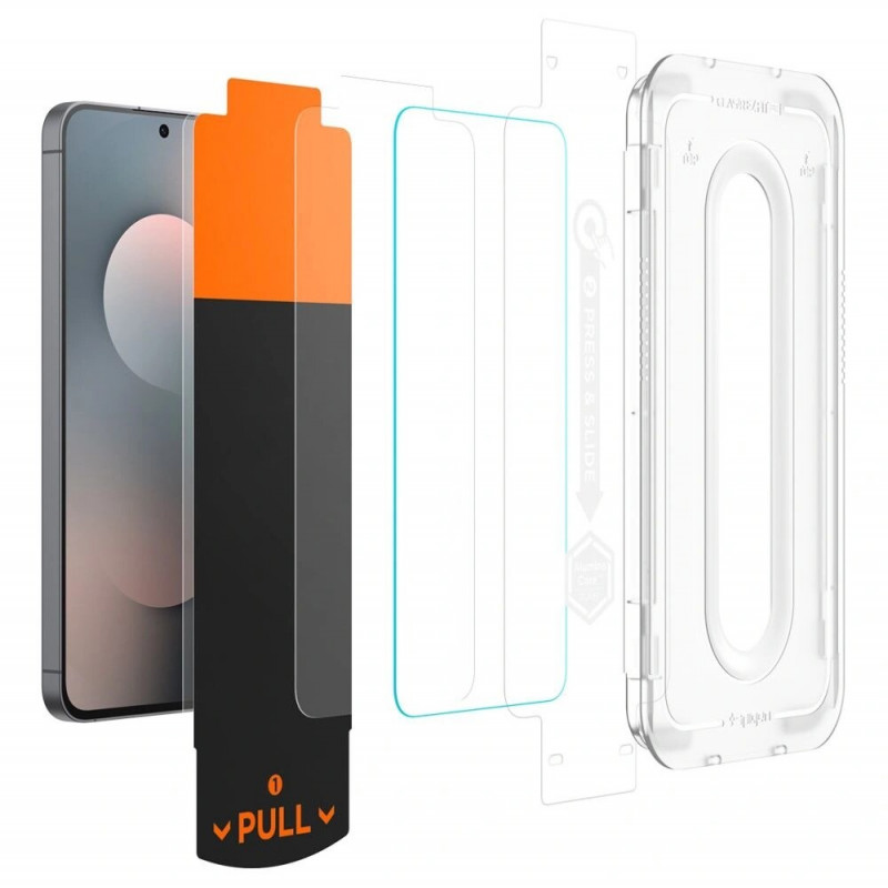Spigen Glas.tR EZ Fit Pro karkaistu lasi Samsung Galaxy S25 FE -puhelimeen, kirkas (2 kpl)