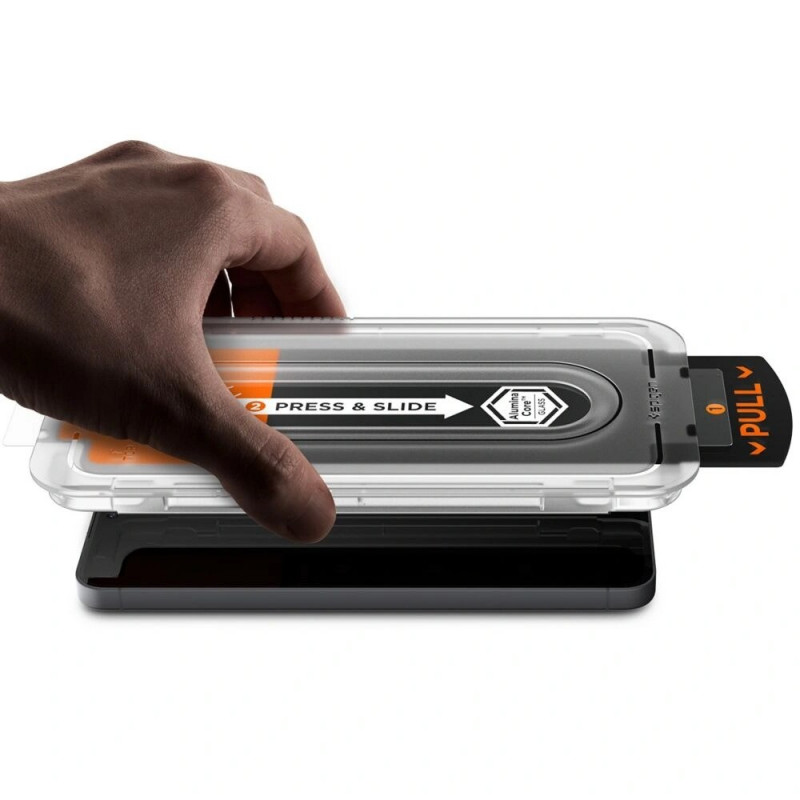 Spigen Glas.tR EZ Fit Pro karkaistu lasi Samsung Galaxy S25 FE -puhelimeen, kirkas (2 kpl)