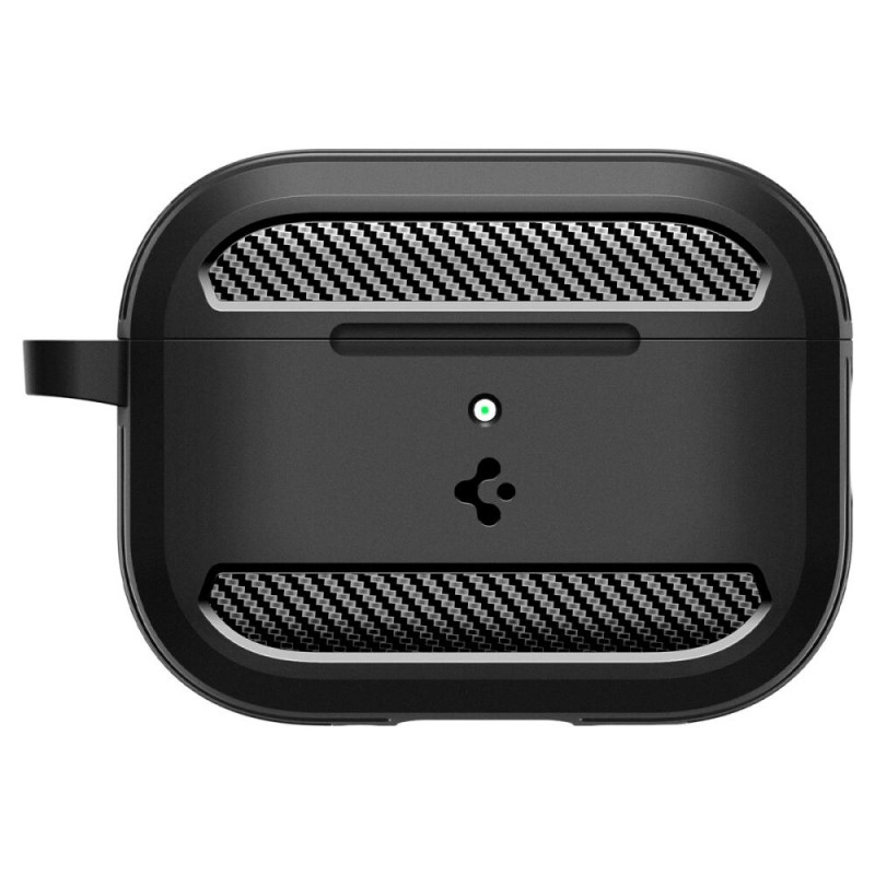 Spigen Rugged Armor ACS09822 -suojakotelo Apple AirPods Pro 3 -kuulokkeille, matta musta