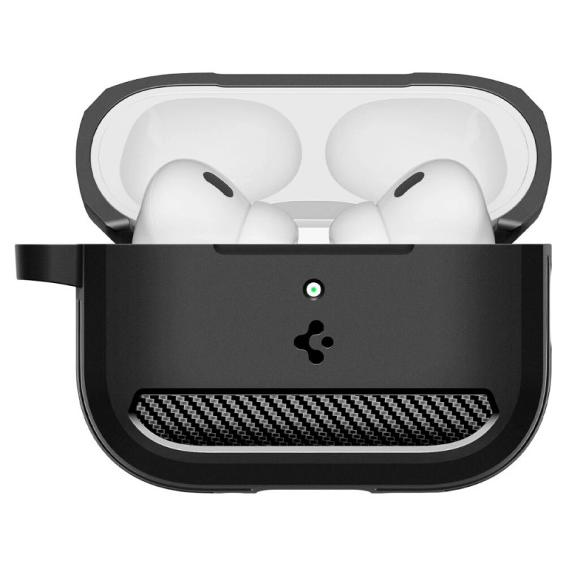 Spigen Rugged Armor ACS09822 -suojakotelo Apple AirPods Pro 3 -kuulokkeille, matta musta