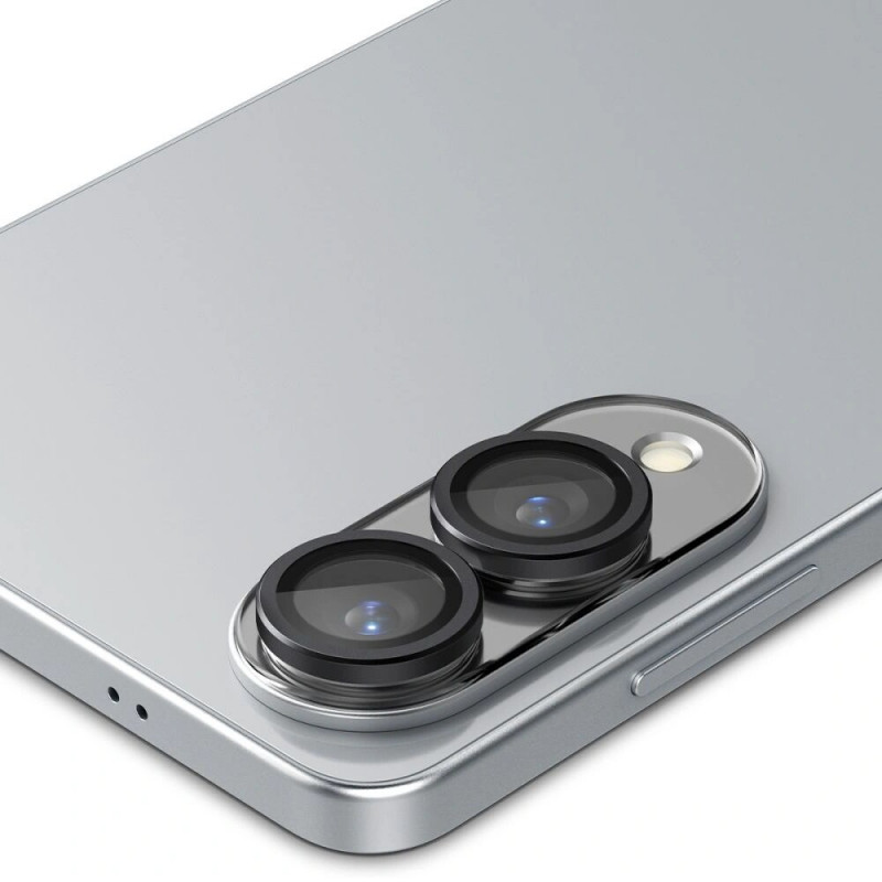 Spigen Optik Pro Glas.tR EZ Fit AGL09413 -kameransuojus Samsung Galaxy S25 Edge -puhelimeen, musta (2 kpl)