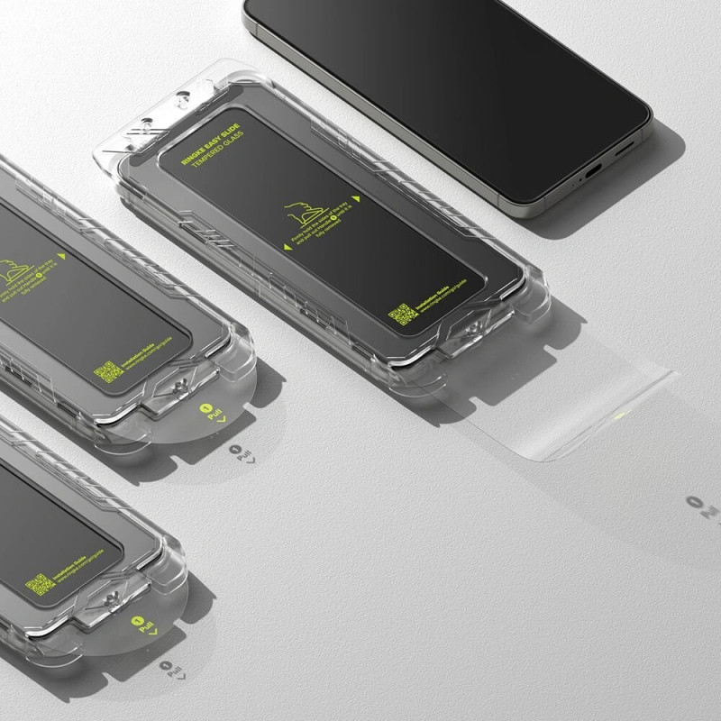 Ringke Easy Slide karkaistu lasi Samsung Galaxy S24 / S25 -puhelimelle, kirkas (2 kpl)
