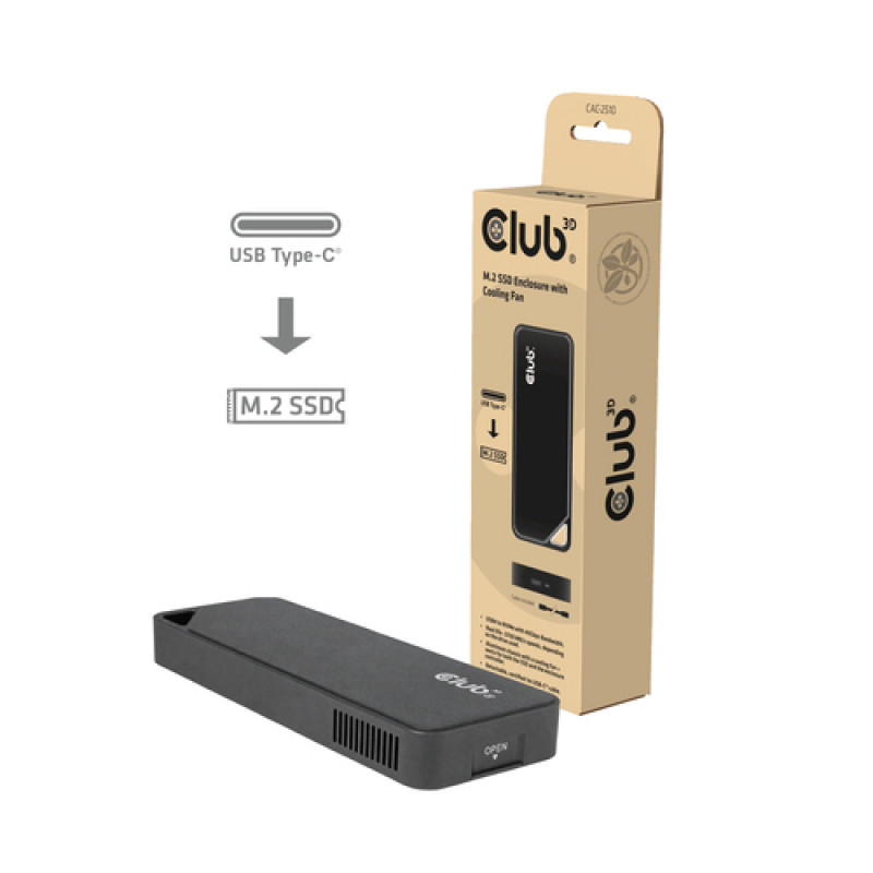 Club3D CAC-2510 M.2 NVMe SSD-kotelo tuulettimella, USB4