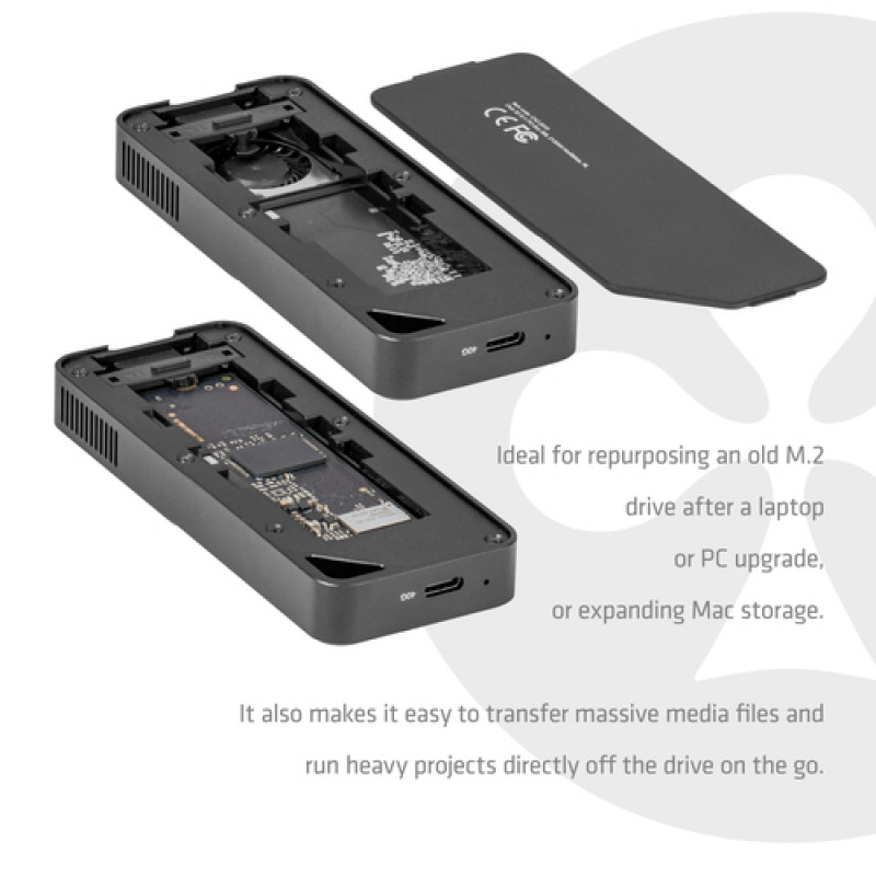 Club3D CAC-2510 M.2 NVMe SSD-kotelo tuulettimella, USB4