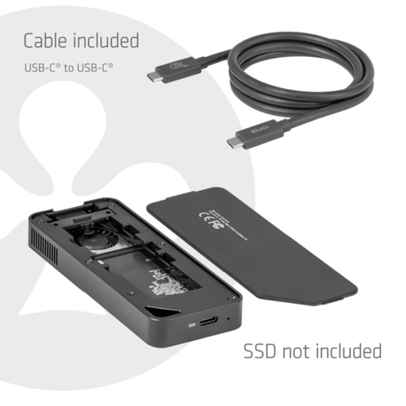 Club3D CAC-2510 M.2 NVMe SSD-kotelo tuulettimella, USB4