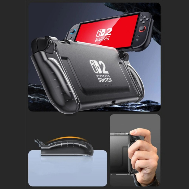 Supcase Crystal Case -suojakotelo Nintendo Switch 2 -konsolille, Frost Black