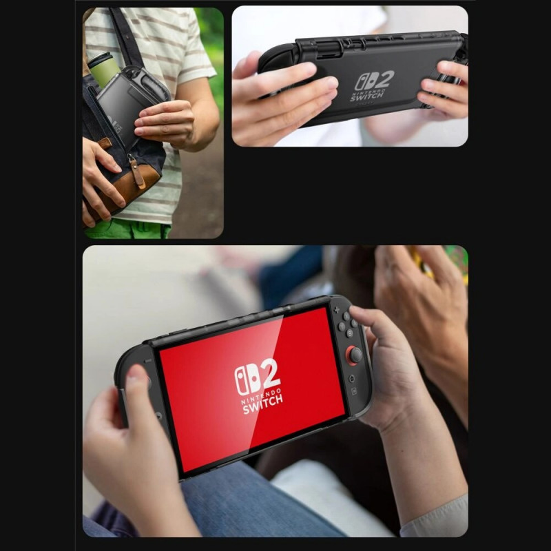 Supcase Crystal Case -suojakotelo Nintendo Switch 2 -konsolille, Frost Black