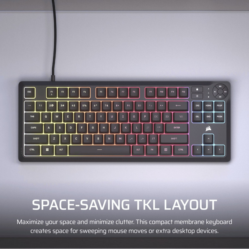 Corsair K55 CORE TKL RGB -pelikuulokkeet ja -näppäimistö