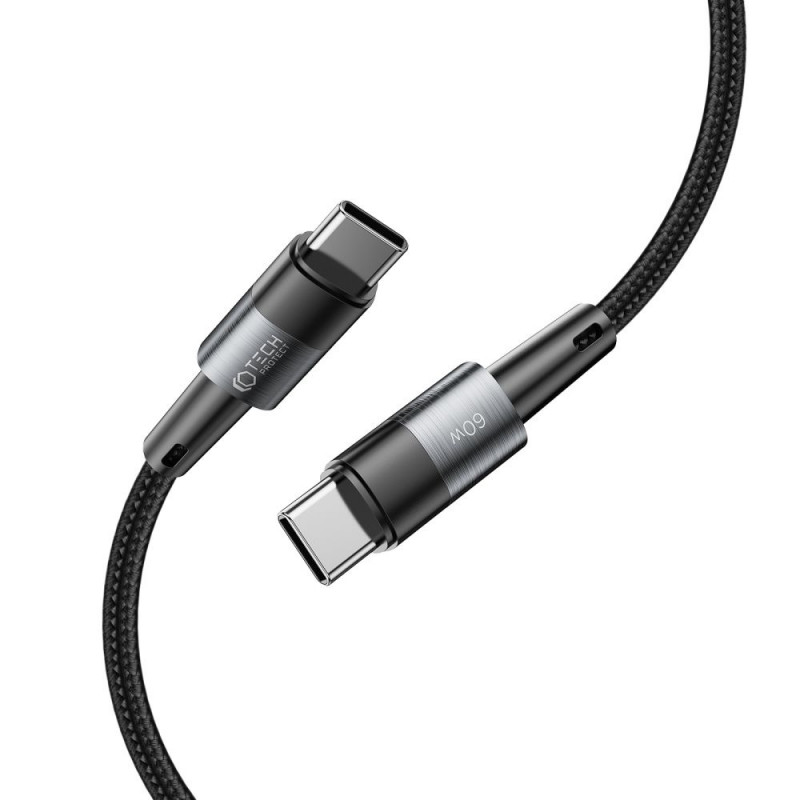 Tech-Protect UltraBoost USB-C/USB-C-kaapeli PD 60W 3A 100 cm, harmaa