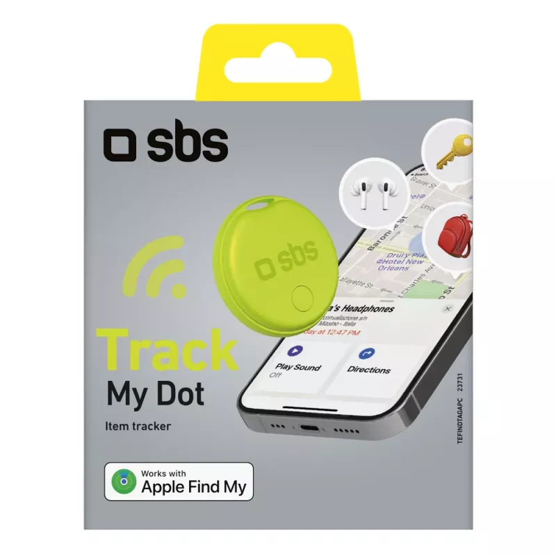 SBS Track My Circle -paikannin, yhteensopiva Apple Find Myn kanssa, vihreä