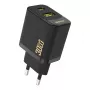 Dudao A27TEU PD 30W GaN -seinälaturi, USB-A + USB-C, musta