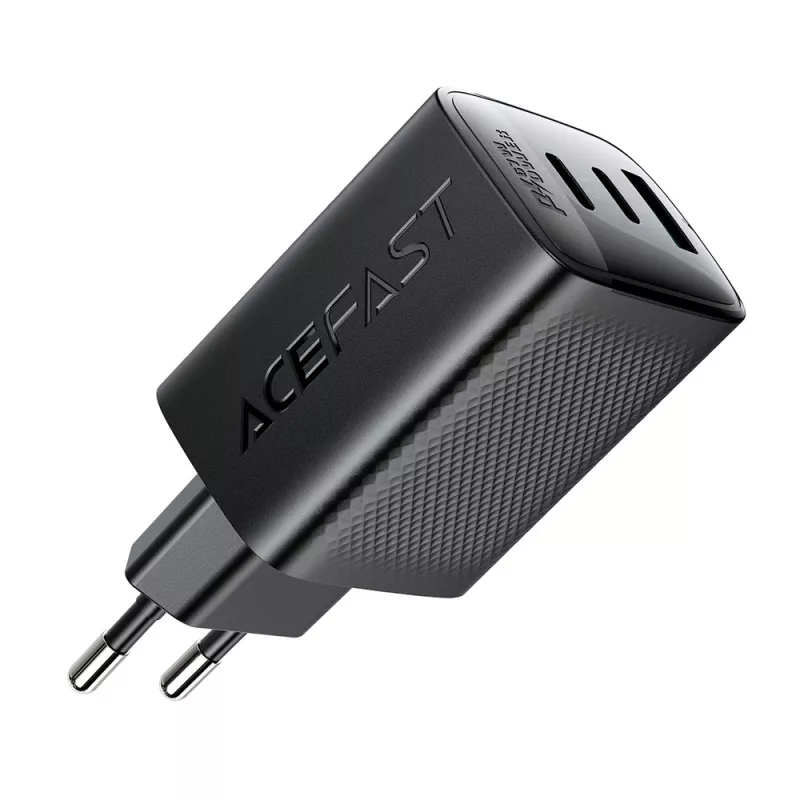 Acefast A108 GaN PD 67W seinälaturi, 2x USB-C, 1x USB-A, musta