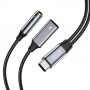 Tech-Protect Ultraboost USB-C - USB-C- ja 3,5 mm mini jack -adapteri, 60W, musta