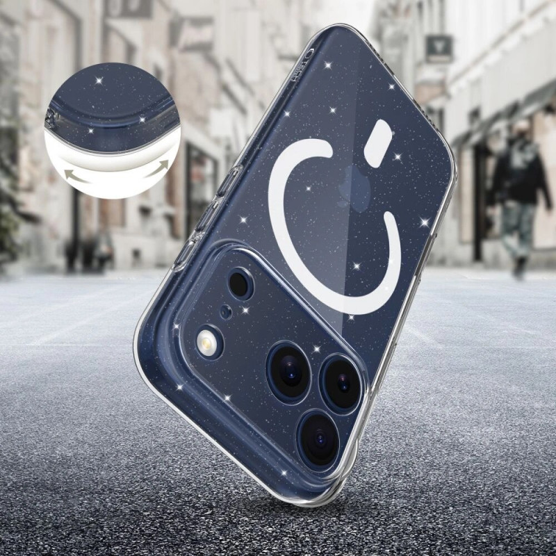 Tech-Protect FlexAir MagSafe -kuori Apple iPhone 17 Pro Max -puhelimelle, kirkas glitter