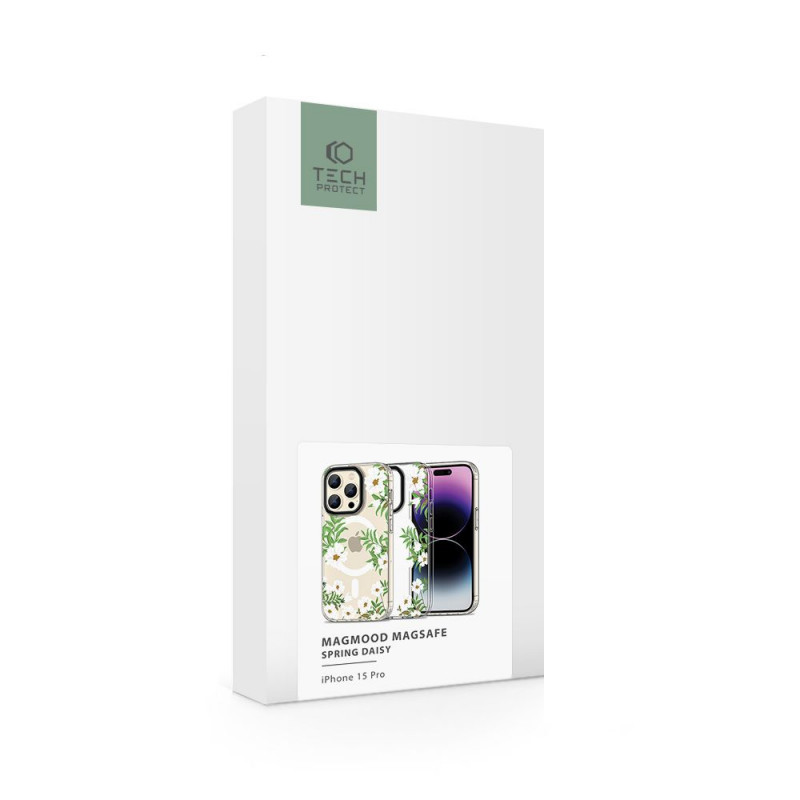 Tech-Protect MagMood MagSafe -kuori Apple iPhone 15 Pro -puhelimelle, Spring Daisy (THP2327)