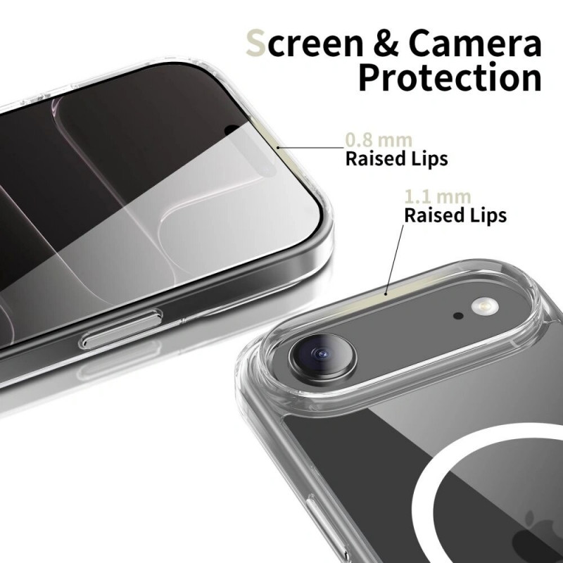 Tech-Protect Flexair Hybrid CC MagSafe -suojakotelo Apple iPhone Air -puhelimelle, kirkas