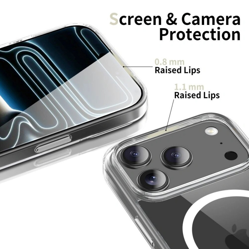 Tech-Protect Flexair Hybrid CC MagSafe -suojakotelo Apple iPhone 17 Pro Max -puhelimelle, kirkas