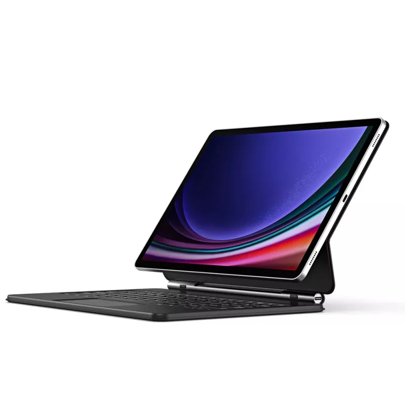 Dux Ducis MK Series -näppäimistökotelo Bluetooth-näppäimistöllä Samsung Galaxy Tab S9+ / S8+ / S7+ -laitteelle, musta