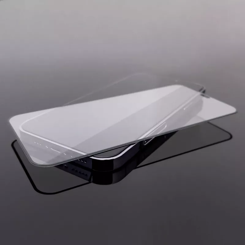 Wozinsky Full Glue Case Friendly karkaistu lasi kehyksellä iPhone 15 Pro Max -puhelimeen, musta