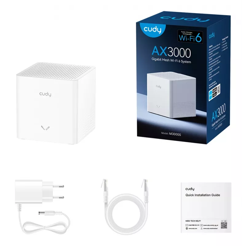 CUDY M3000S AX3000 Wi-Fi 6 -mesh-järjestelmä, 1-pack