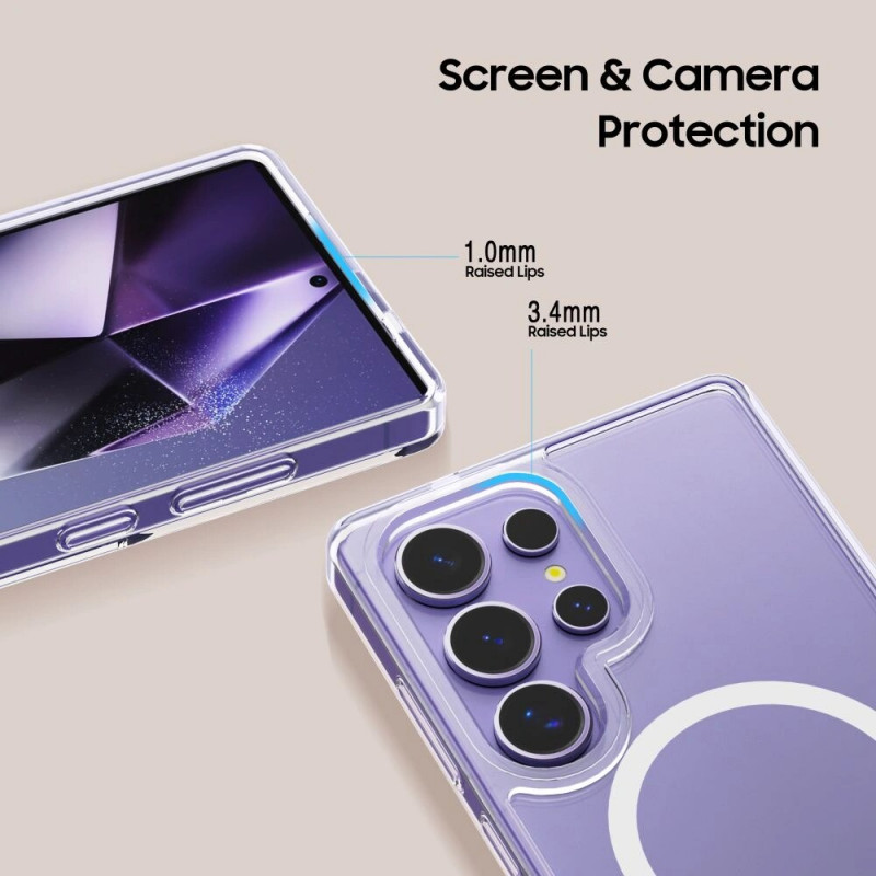 Tech-Protect Flexair Hybrid MagSafe -kuori Samsung Galaxy S25 Ultra -puhelimelle, kirkas