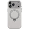 UNIQ Elix -suojakotelo Apple iPhone 18 Pro Max / 17 Pro Max -puhelimelle, 360° kiertyvä potkutuki, vaaleanharmaa