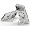 UNIQ Elix -suojakotelo Apple iPhone 18 Pro Max / 17 Pro Max -puhelimelle, 360° kiertyvä potkutuki, vaaleanharmaa