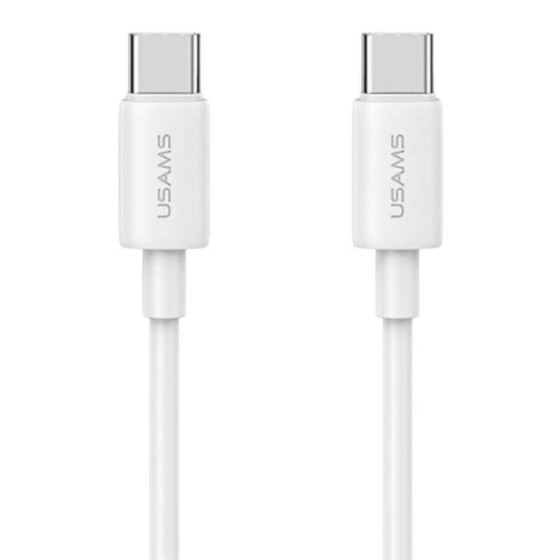 USAMS CC339 T76 45W GaN USB-C seinälaturi SJ711 USB-C - USB-C -kaapelilla (1 m), valkoinen