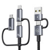 USAMS Sufeng Series SJ737 6-in-1-lataus- ja datakaapeli, 240W, digitaalinen näyttö, alumiiniseos, 1,2 m