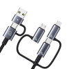 USAMS Sufeng Series SJ737 6-in-1-lataus- ja datakaapeli, 240W, digitaalinen näyttö, alumiiniseos, 1,2 m