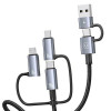 USAMS Sufeng Series SJ737 6-in-1-lataus- ja datakaapeli, 240W, digitaalinen näyttö, alumiiniseos, 1,2 m