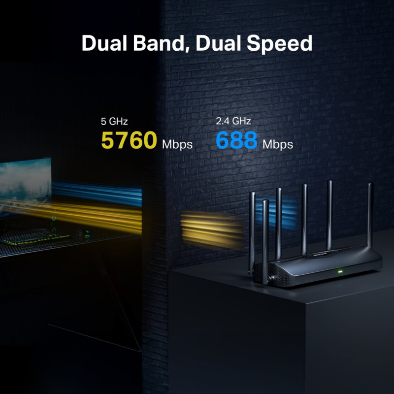 Mercusys MR37BE kaksitaajuinen Wi-Fi 7 -reititin, jopa 6500 Mbps
