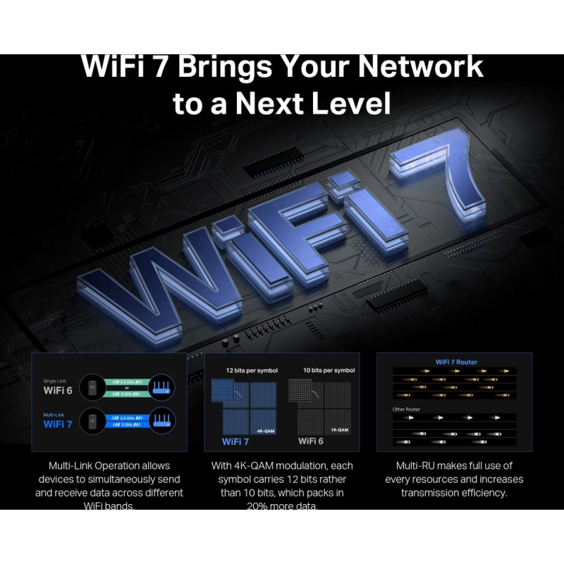 Mercusys MR37BE kaksitaajuinen Wi-Fi 7 -reititin, jopa 6500 Mbps