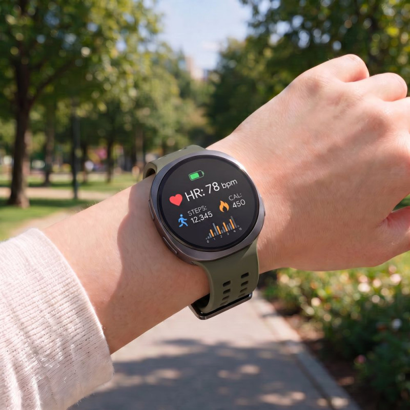 Tech-Protect silikoninen Air-ranneke Samsung Galaxy Watch 8 / 9 / Classic 40 / 44 / 46 mm -kelloille, oliivinvihreä