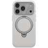UNIQ Elix -kuori Apple iPhone 18 Pro / 17 Pro -puhelimelle, 360° kiertyvä jalusta, vaaleanharmaa