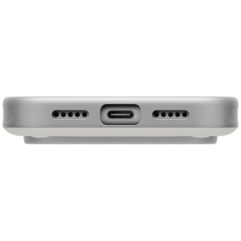 UNIQ Elix -kuori Apple iPhone 18 Pro / 17 Pro -puhelimelle, 360° kiertyvä jalusta, vaaleanharmaa