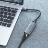 Ugreen CM199 USB-C - RJ45 Gigabit Ethernet -verkkosovitin, 1000 Mbps, harmaa