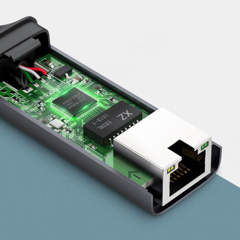 Ugreen CM199 USB-C - RJ45 Gigabit Ethernet -verkkosovitin, 1000 Mbps, harmaa