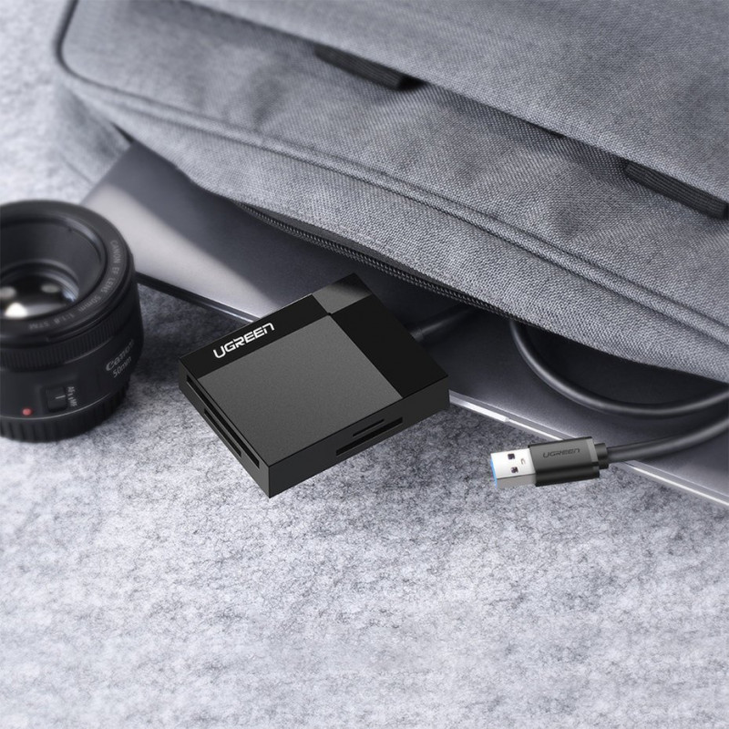 Ugreen CR125 USB 3.0 -kortinlukija, SD / microSD / CF / MS, musta