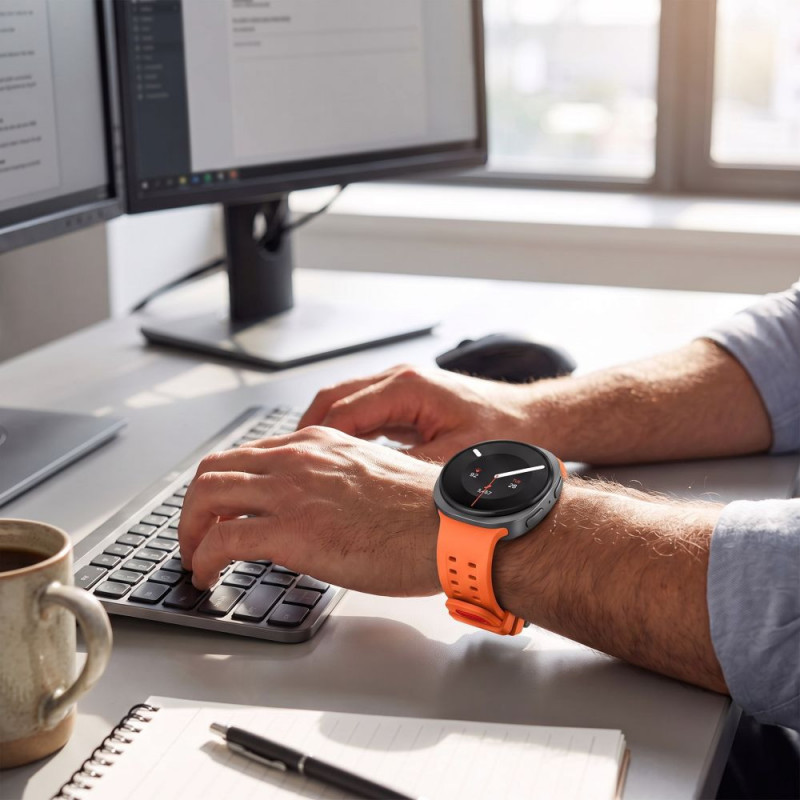 Tech-Protect silikoninen Air-ranneke Samsung Galaxy Watch 8 / 9 / Classic 40 / 44 / 46 mm -kelloille, tangeriinin oranssi