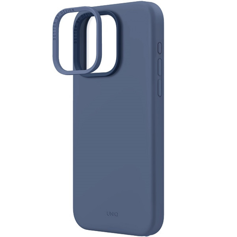 UNIQ Lino Hue -kotelo Apple iPhone 15 Pro Max -puhelimelle, MagClick-lataus, laivastonsininen