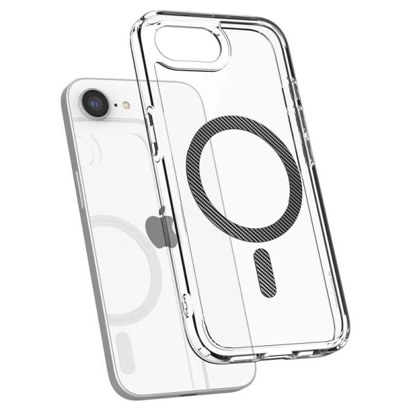 Spigen Ultra Hybrid Mag MagSafe -suojakotelo Apple iPhone 17e / 16e -puhelimelle, hiilikuitukuvio